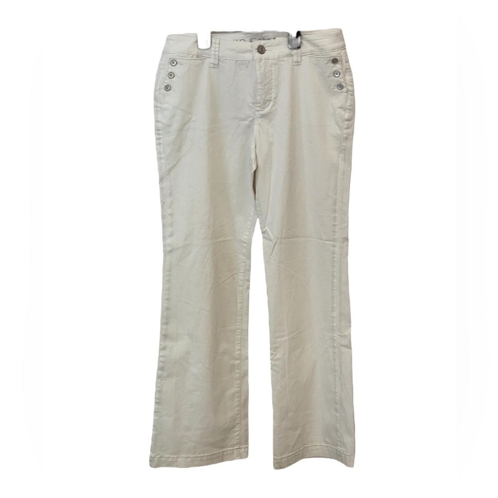 White Jag Jeans with Button Detail